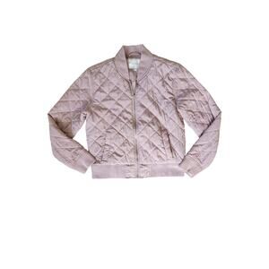 Lucky Brand Quilted Bomber Jacket‎ Dark Blush Taupe Size Medium